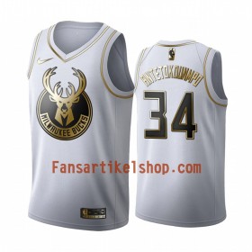NBA Milwaukee Bucks Trikot Giannis Antetokounmpo 34 Nike 2019-2020 Weiß Golden Edition Swingman - Herren